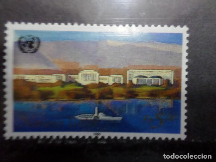 Sellos: .naciones unidas, ginebra, 1990, vista del lago l&eacute;man, Yvert 187