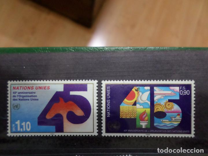 Sellos: .naciones unidas, ginebra, 1990, 45 aniversario de la ONU, Yvert 192/3