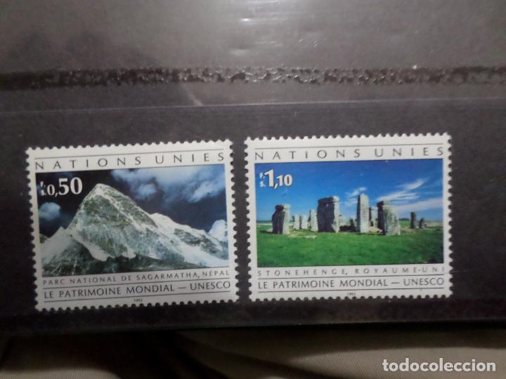 Sellos: .naciones unidas, ginebra, 1992, patrimonio mundial de la UNESCO, Yvert 222/23