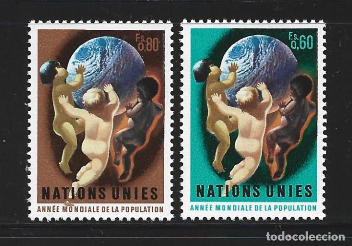 Timbres: NACIONES UNIDAS GINEBRA 43/44** - A&Ntilde;O 1974 - A&Ntilde;O MUNDIAL DE LA POBLACION