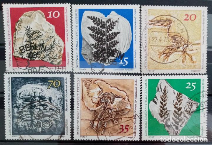 Sellos: ALEMANIA D.D.R. - IVERT N&ordm; 1519/24 USADOS - FOSILES