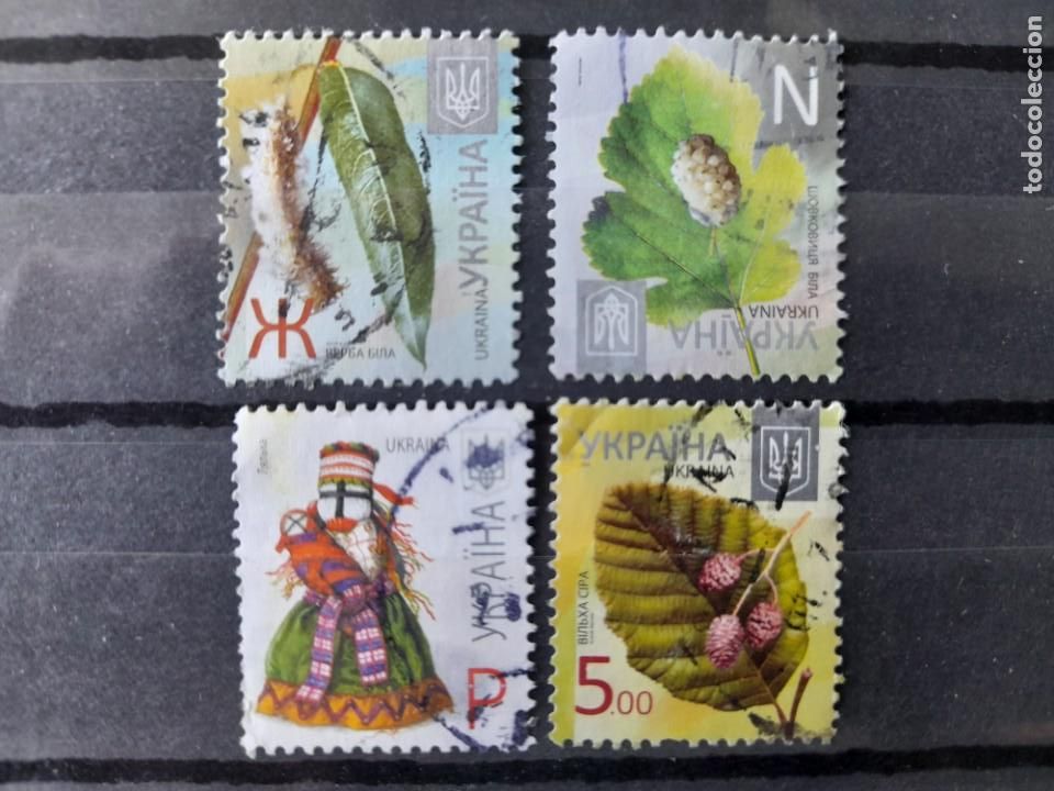 Sellos: Coleccion de 4 sellos vintage de Ucraina, varias tematicas, de principios del XXI,