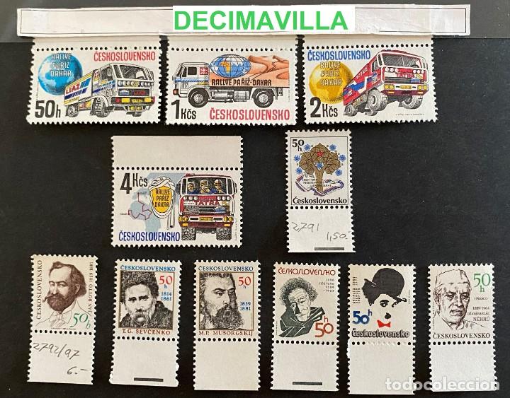 Selos: OTEM297, CHECOSLOVAQUIA, PARIS &ndash; DAKAR, PERSONAJES, 1989, 2787/90, 2791, 2792/97