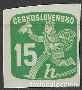 Stamps: CHECOSLOVAQUIA 1945-47 - SELLOS PARA PERI&Oacute;DICOS, VERDE - MNH**
