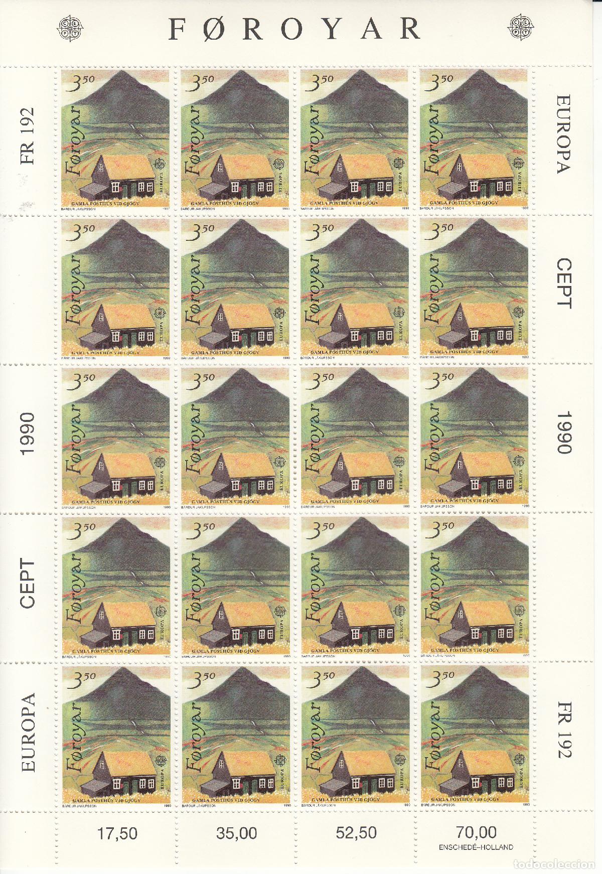 Stamps: CRSEXT0367 SELLOS FEROE TEMA EUROPA 1990 MINIPLIEGO XX SIN CHARNELA
