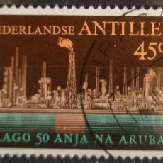 Sellos: ANTILLAS HOLANDESAS 1974 L ANIVERSARIO DE LA INDUSTRIA PETROLERA DE ARUBA. USADO - USED.