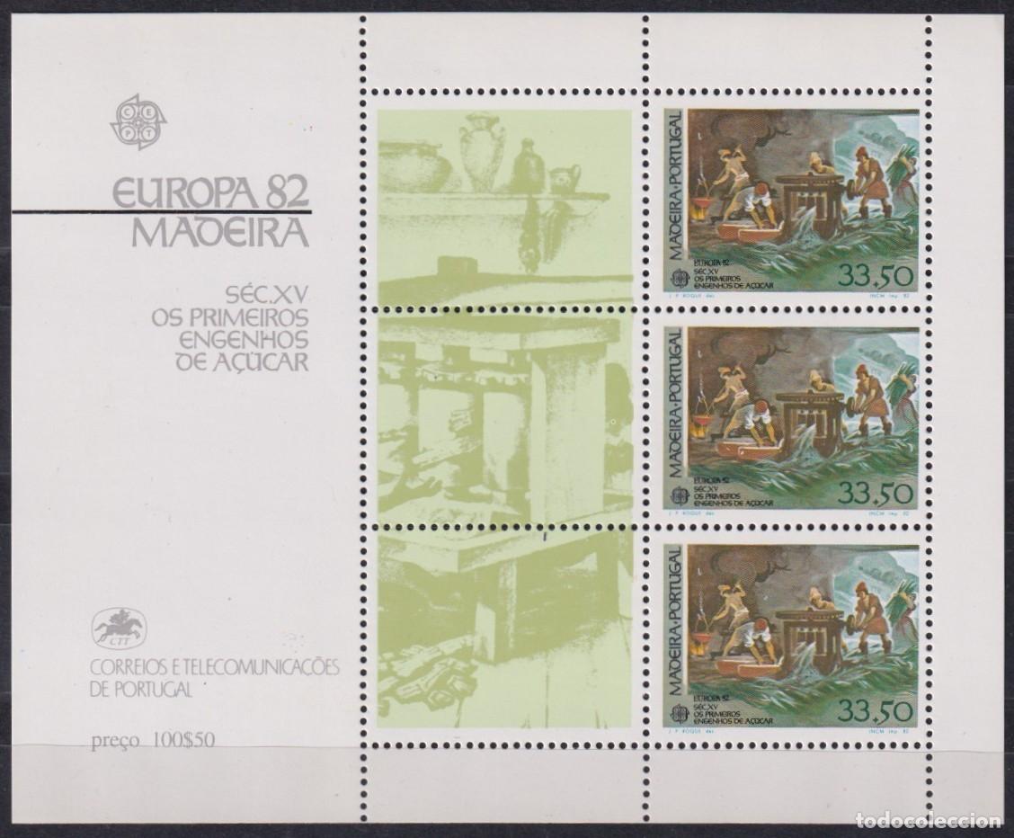 Selos: F-EX41872 PORTUGAL MADEIRA MNH 1982 EUROPA ART PAINTING SUGAR FACTORY SHEET.