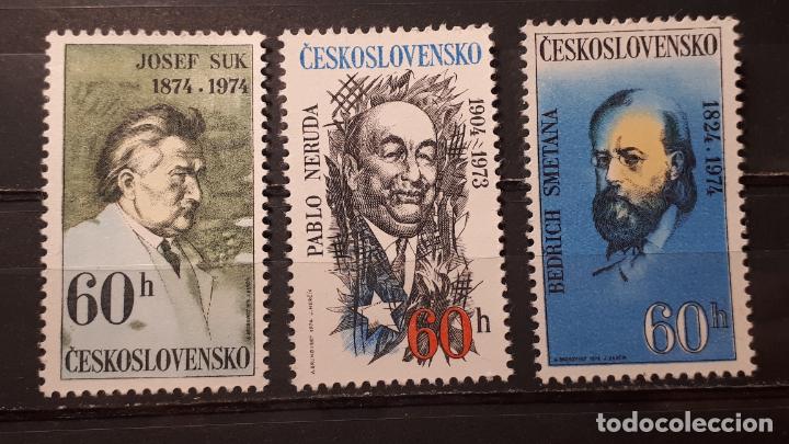 Selos: CHECOSLOVAQUIA . A&ntilde;o 1974. **. YVERT 2025/7
