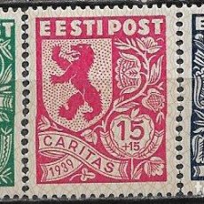 Sellos: ESTONIA, 1939 ESCUDOS DE DISTRITOS, YVERT Nº 163 A 165 *