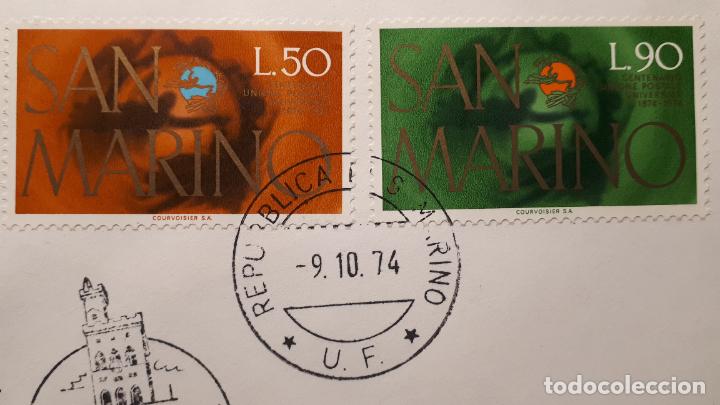 Briefmarken: SAN MARINO. A&Ntilde;O 1974. Sobre primer d&iacute;a.