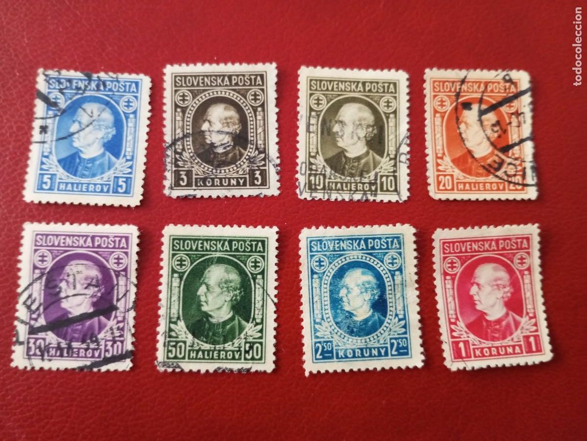 Briefmarken: ESLIVAQUIA 1939, PADRE HLINKA SOBRECARGADO, M 34 y ss