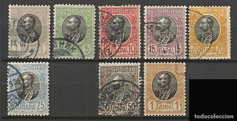 Briefmarken: SERBIA - 1905 - REY PEDRO I - LOTE 8 SELLOS USADOS