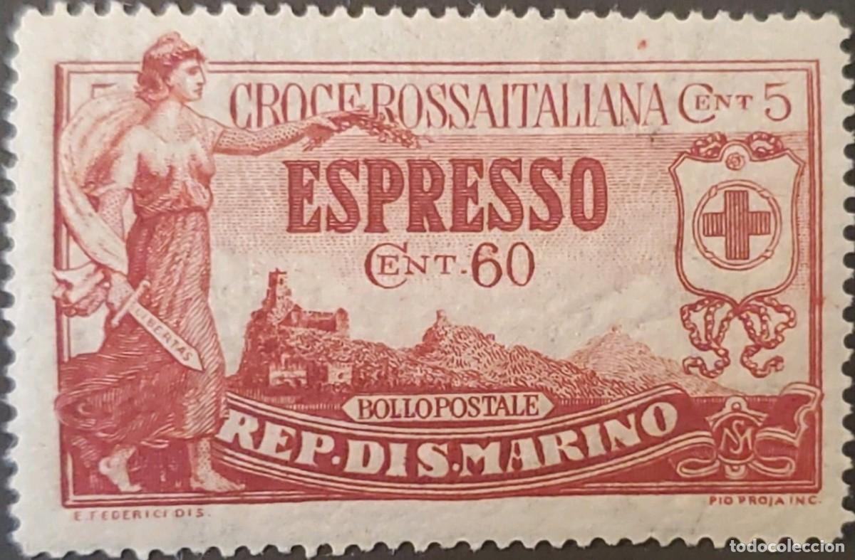 Sellos: DH)1923, SAN MARINO, ITALIAN RED CROSS FOUNDATION, EXPRESS MAIL, MNH
