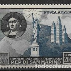 Sellos: SAN MARINO 1952, CORREO AÉREO IVERT 90 - CRISTÓBAL COLÓN. MH.