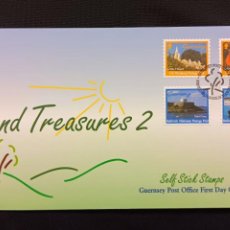 Sellos: DM)1998, GUERNSEY, FIRST DAY COVER, ISSUE, TREASURE OF THE ISLAND 2, TOURISM, STICKERS, ENCRYPTIONS,