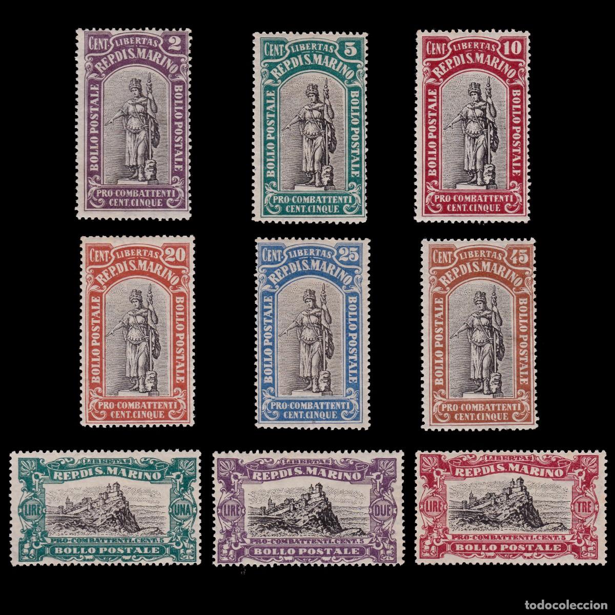 Selos: SAN MARINO SEMI-POSTAL STAMPS .1918.SCOTT B3-B11.NOS.MH