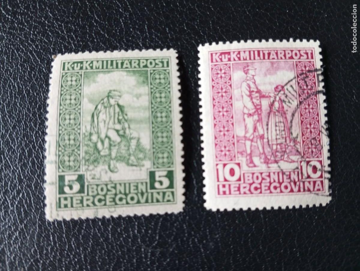 Briefmarken: BOSNIA HERZEGOVINA, 1917, A FAVOR DE LOS INV&Aacute;LIDOS DE GUERRA,YT 93,95