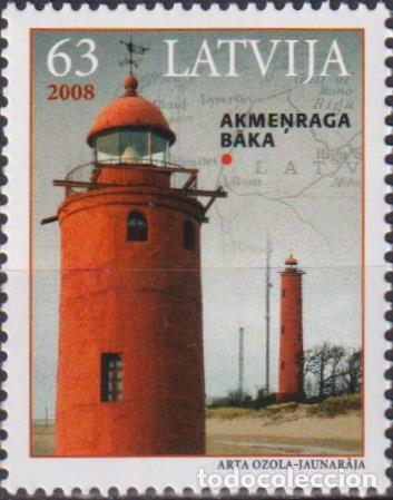 Sellos: Letonia 2008 faros MNH - Foto 1