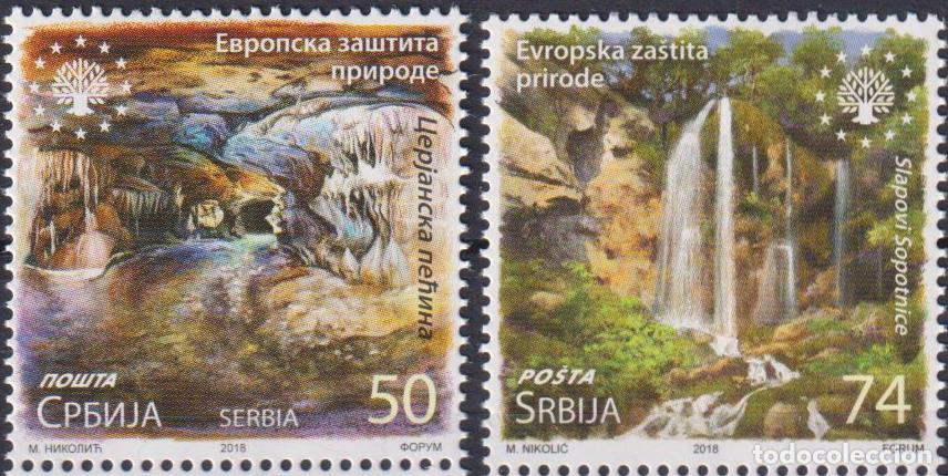 Timbres: Serbia 2018 Conservaci&oacute;n de la Naturaleza Europea - cascadas Cascadas MNH