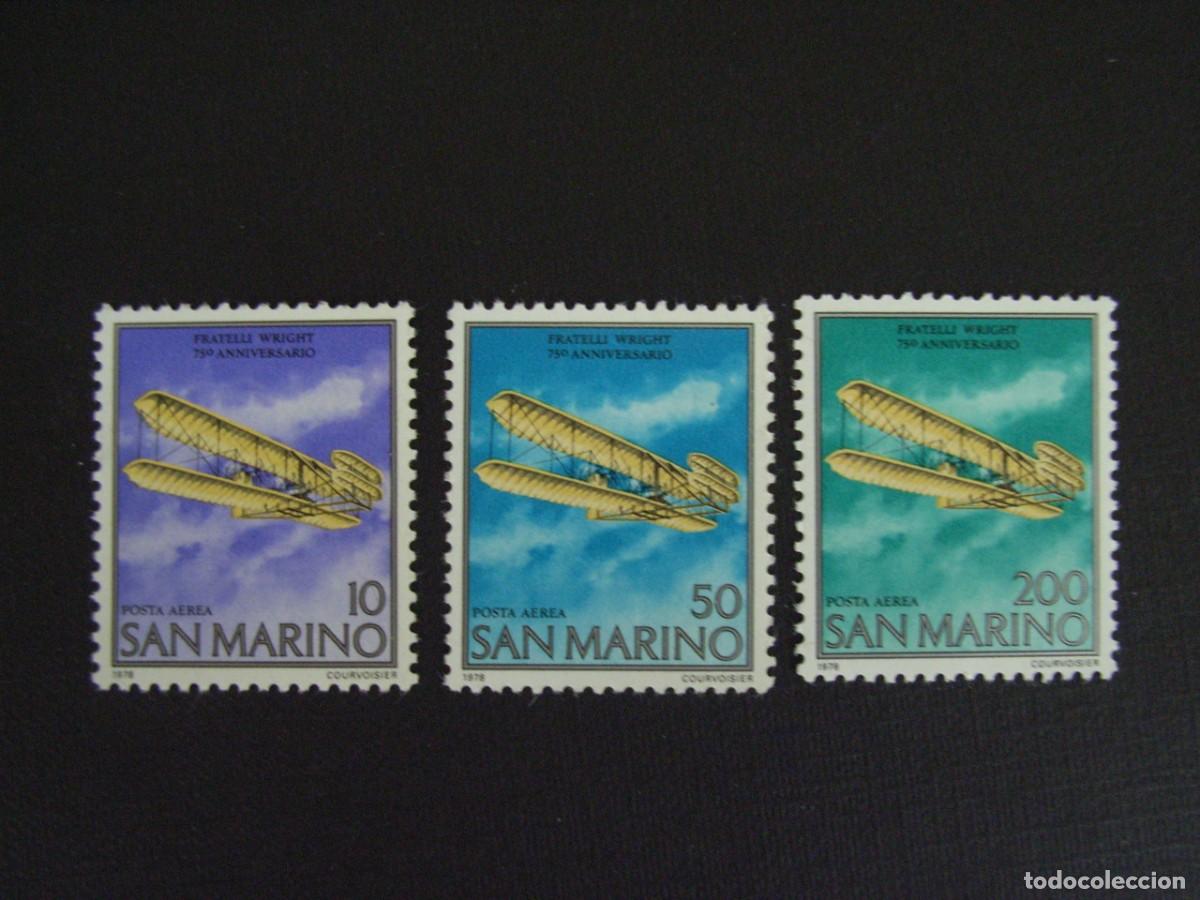 Selos: SAN MARINO N&ordm; YVERT AEREO 144/6*** A&Ntilde;O 1978. PRIMER VUELO DE LOS HERMANOS WRIGHT