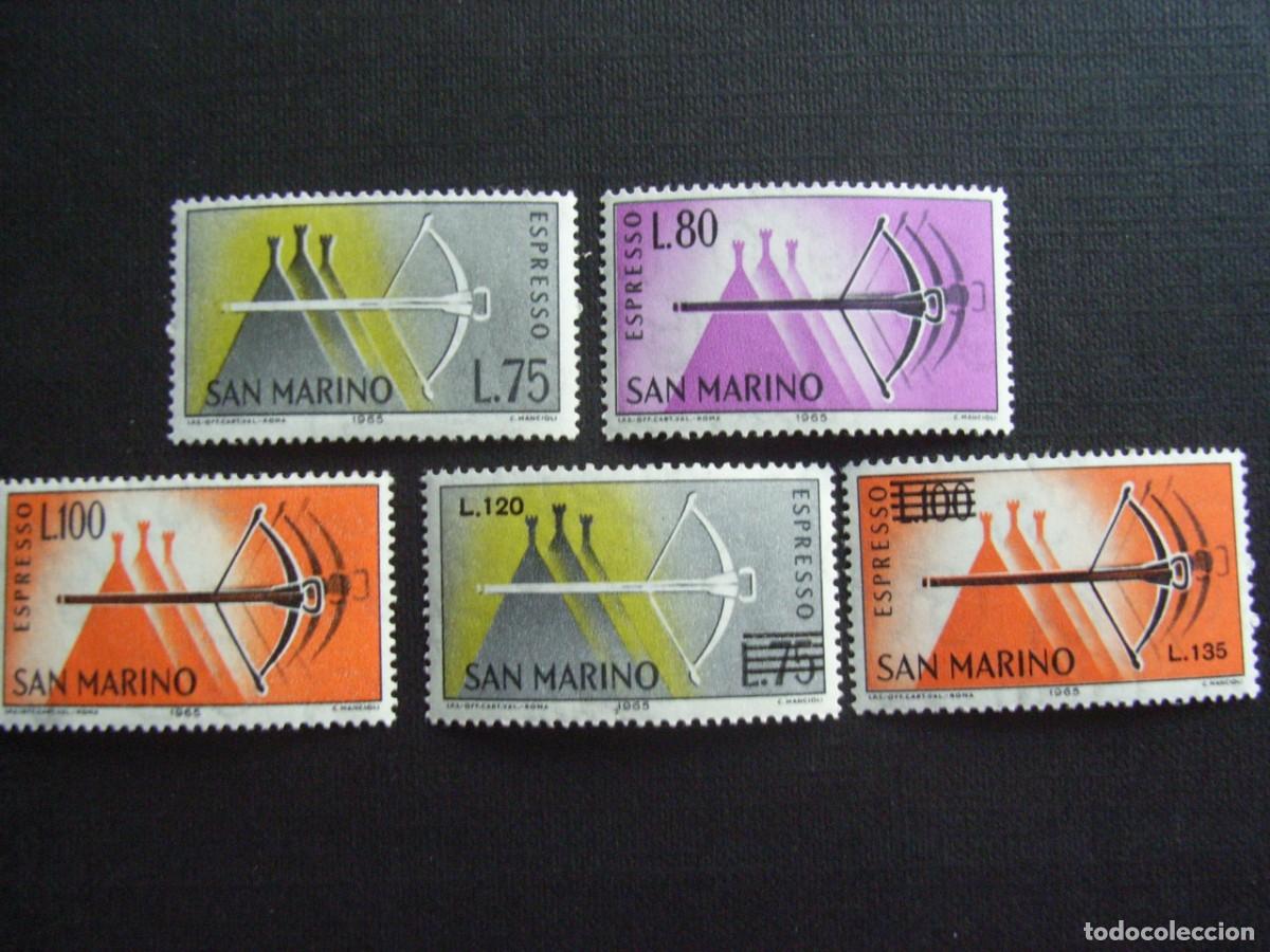 Briefmarken: SAN MARINO N&ordm; YVERT EXPRESS 25/9*** A&Ntilde;O 1965-6. ARMAS BALLESTAS