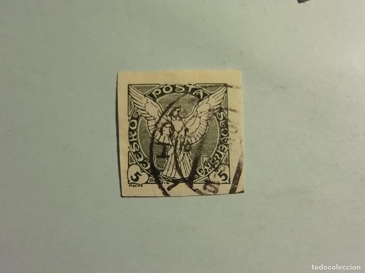 Selos: CHECOSLOVAQUIA 1919 - AVES - SELLOS DE PERIODICO - H&Aacute;LCON EN VUELO.