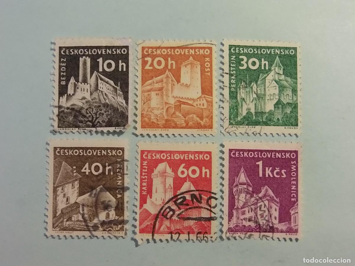 Timbres: CHECOSLOVAQUIA - CASTILLOS - 6 VALORES.