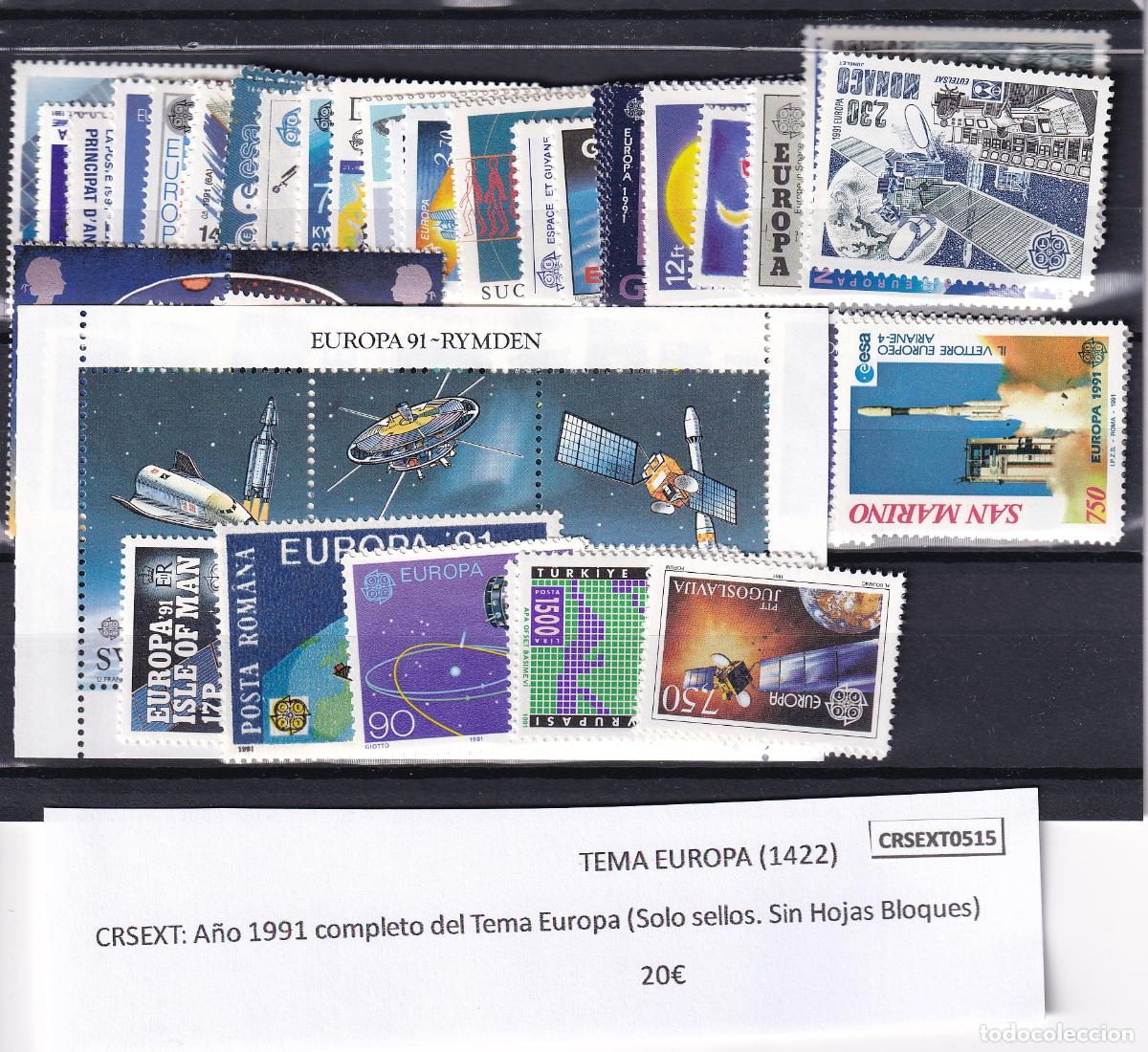 Timbres: CRSEXT0515 SELLOS TEMA EUROPA A&Ntilde;O COMPLETO 1991 XX SIN CHARNELA