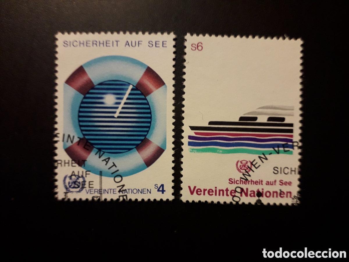 Briefmarken: NACIONES UNIDAS, VIENA YVERT 30/1 SERIE CTA USADA 1983 SEGURIDAD MAR&Iacute;TIMA BARCOS PEDIDO M&Iacute;NIMO 3&euro;