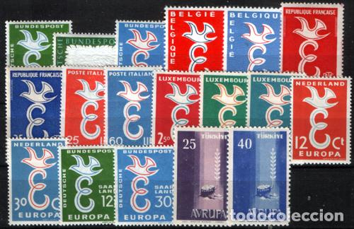 Sellos: Tema Europa - 1958 A&ntilde;o Completo 17 Sellos