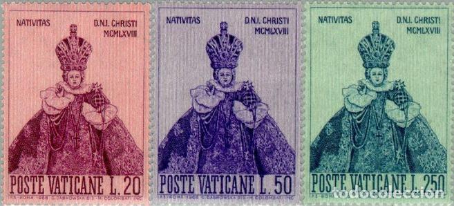 Sellos: REL Vaticano N&ordm; 482/84 1968 Navidad Ni&ntilde;o Jes&uacute;s de Praga Lujo