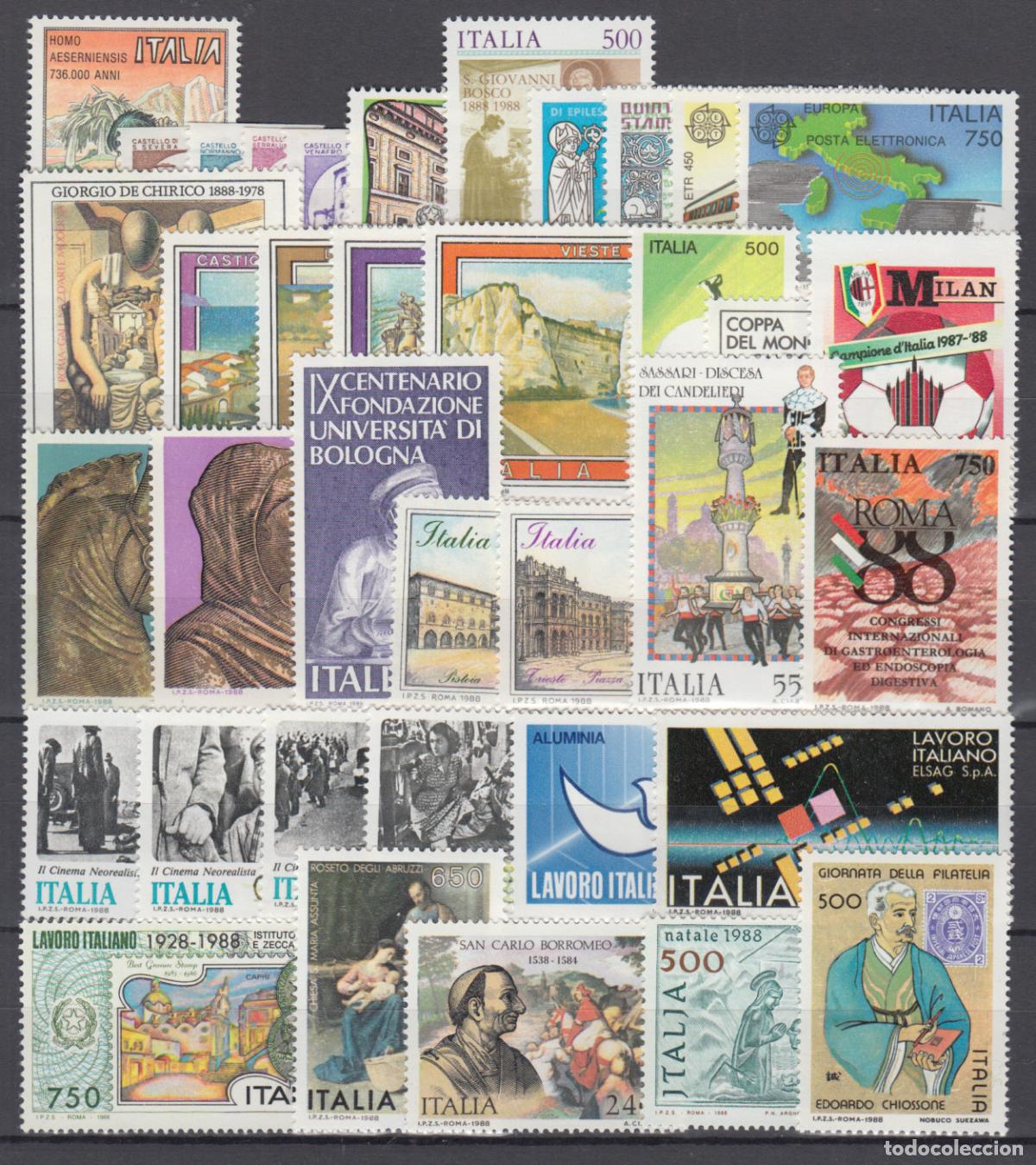 Sellos: ITALIA 1988 A&Ntilde;O COMPLETO