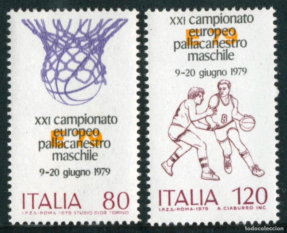 Selos: DEP1/S Italia Italy N&ordm; 1394/95 1979 XXI&ordm; Campeonato de Europa de baloncesto