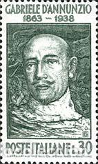 Selos: Italia - 883 - 1963 Cent. poeta G. Annunzio Lujo