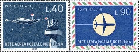 Selos: Italia - 935/36 - 1965 Inauguraci&oacute;n de la red aeropostal Lujo