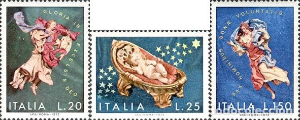 Selos: Italia - 1114/16 - 1972 Navidad-peque&ntilde;as estatuas-Lujo
