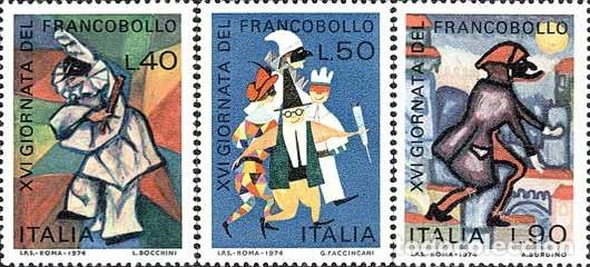 Timbres: Italia - 1205/07 - 1974 XVI Jornada del sello-dibujos de ni&ntilde;os-Lujo