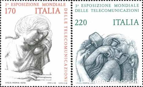 Selos: Italia - 1400/01 - 1979 3&ordf; Exp. mundial de telecomunicaciones Lujo
