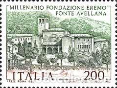Selos: Italia Italy 1432 - 1980 1000&ordm; Aniv. fundaci&oacute;n monasterio de Fonte Avellana lu
