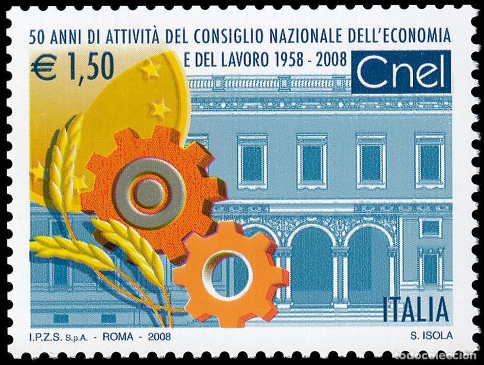 Sellos: Italia Italy 2980 2008 Instituciones Consejo Nacional de Econom&iacute;a y Trabajo CNE