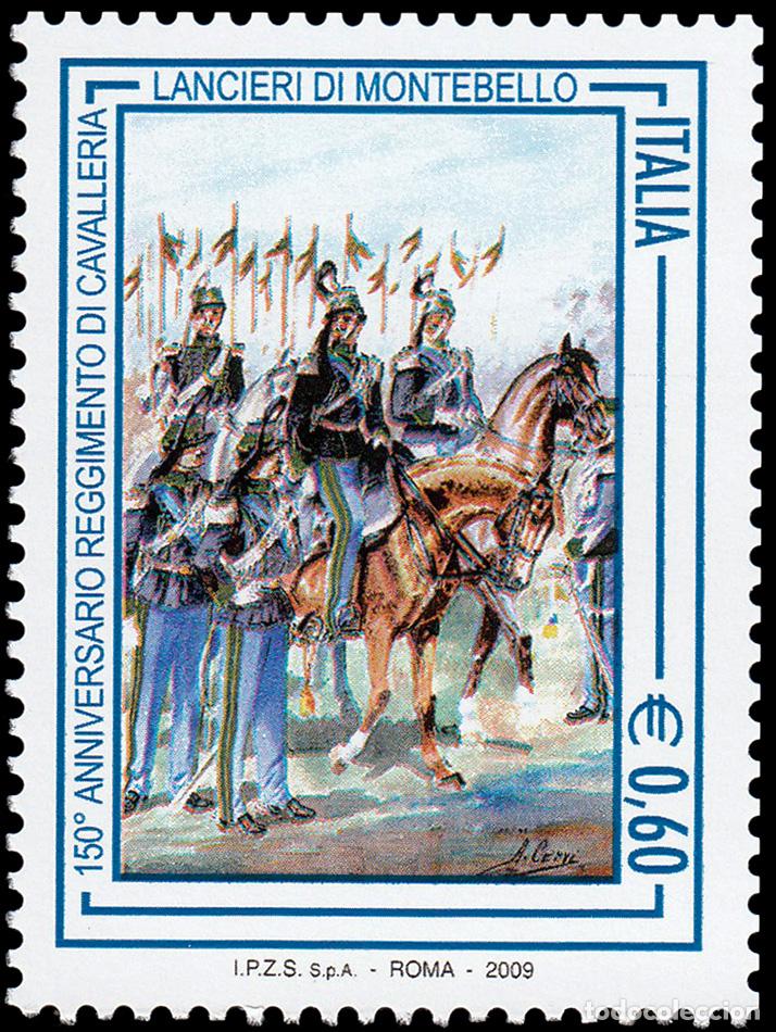 Briefmarken: Italia Italy 3085 2009 150 aniv. del Regimiento de caballer&iacute;a de Lanceros de Mo
