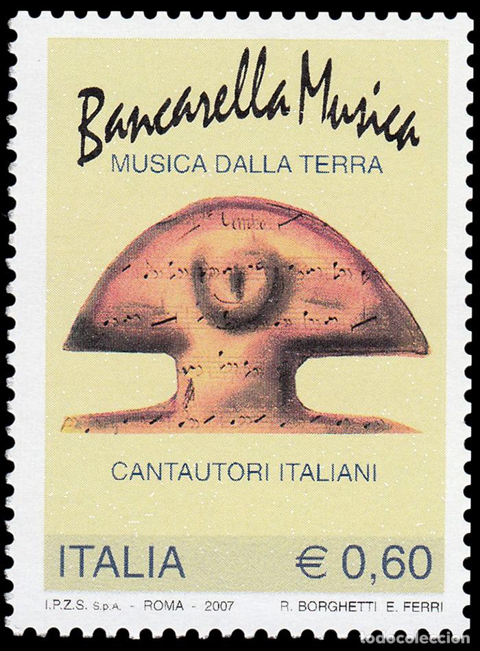 Selos: Italia Italy 2941 2007 Bancarella M&uacute;sica para cantautores italianos MNH