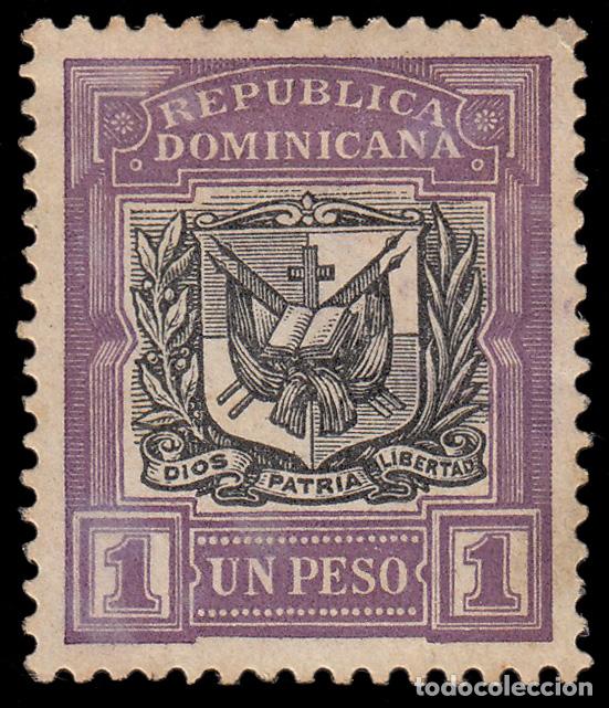 Timbres: Rep. Dominicana 151 1906 Sellos de 1901 con sobrecarga Centro negro MH