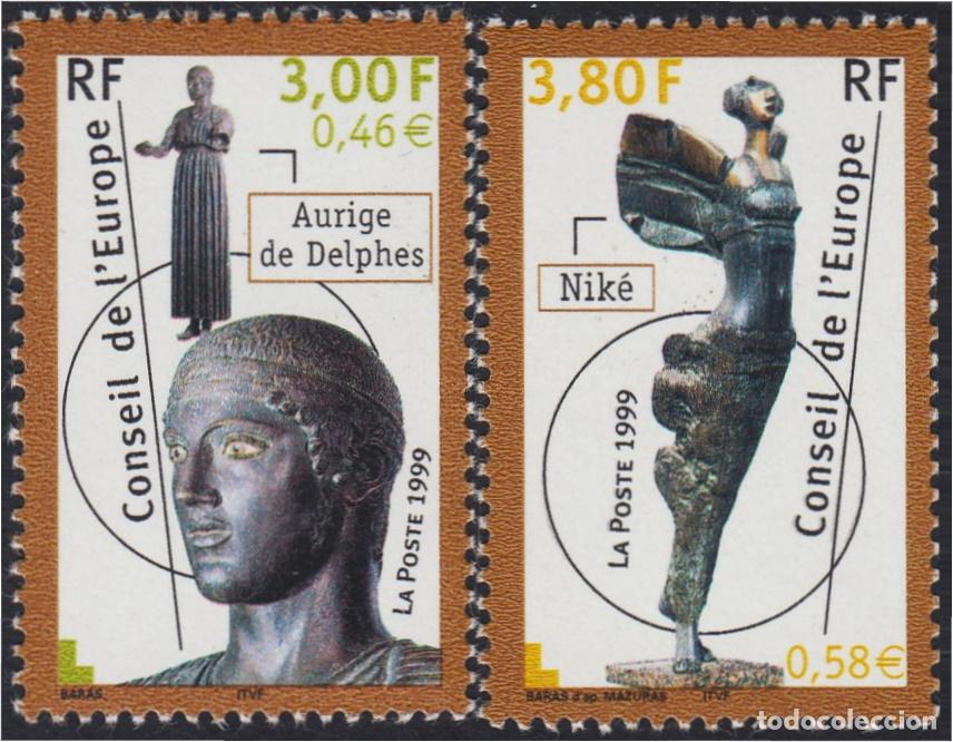 Sellos: France Francia Servicios 120/21 1999 Consejo de Europa Estatuas MNH