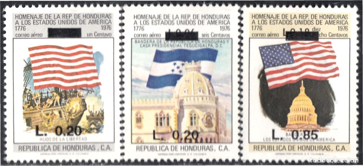 Timbres: Honduras A- 796/98 1992 Homenaje de Honduras a los Estados Unidos MNH