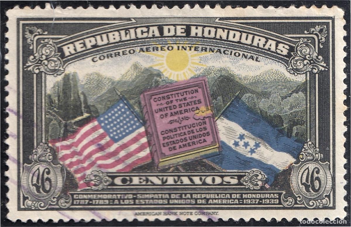 Sellos: Honduras A- 79 1937 Constituci&oacute;n de Estados Unidos de Am&eacute;rica usados