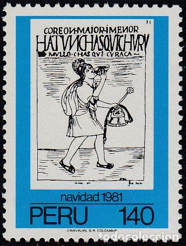 Sellos: Per&uacute; 708 1981 Navidad MH - Foto 1