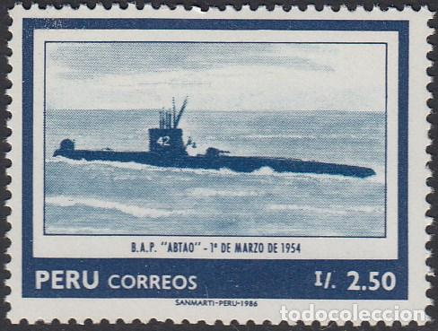 Francobolli: Per&uacute; 834 1986 75 Aniversario de las Fuerzas Marinas Sumergible barco ship Abta