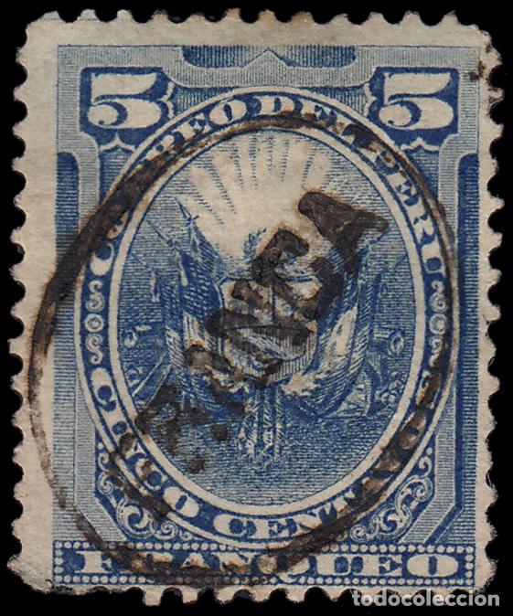 Selos: Per&uacute; Chiclayo 1 1884 Sellos de 1874 con sobrecarga MH