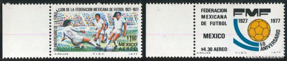 Selos: DEP4 Mexico A- 423/24 1977 50 Aniversario de la federaci&oacute;n mexicana de f&uacute;tbol
